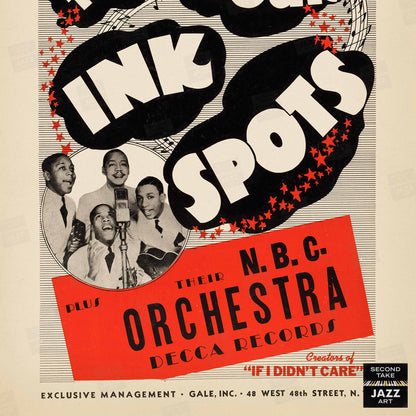 Ink Spots jazz poster - Norwich Armory - Northfield, VT - 1946
