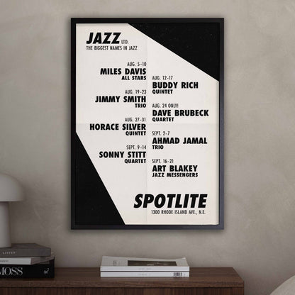 Ahmad Jamal - Miles Davis jazz poster - Live at the Spotlite - 1958