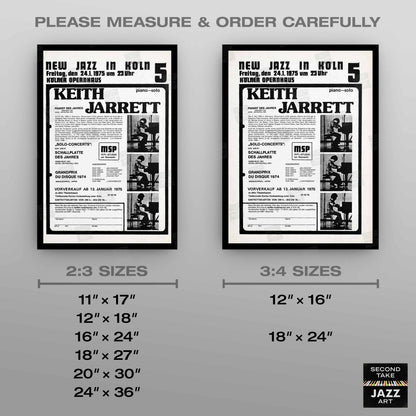Keith Jarrett jazz poster - Köln Concert - 1975