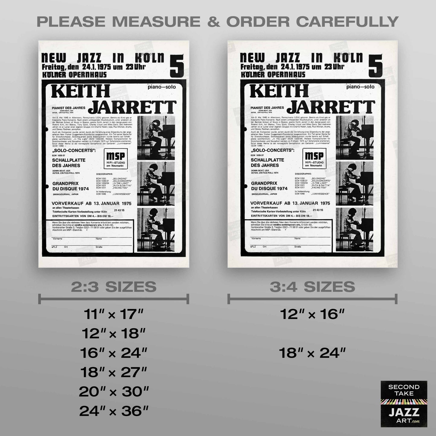 Keith Jarrett jazz poster - Köln Concert - 1975