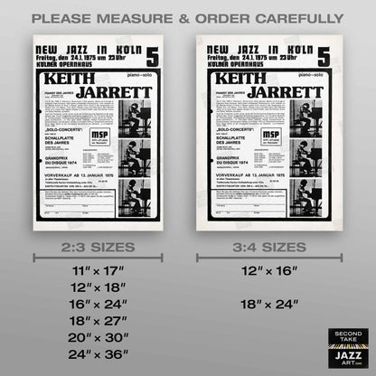 Keith Jarrett jazz poster - Köln Concert - 1975