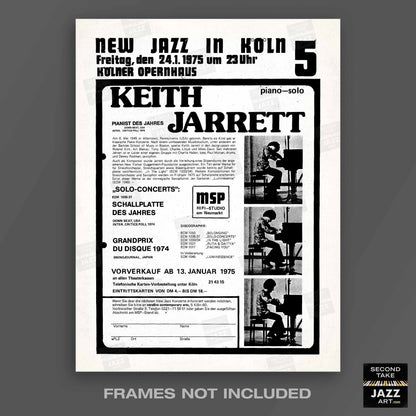 Keith Jarrett jazz poster - Köln Concert - 1975