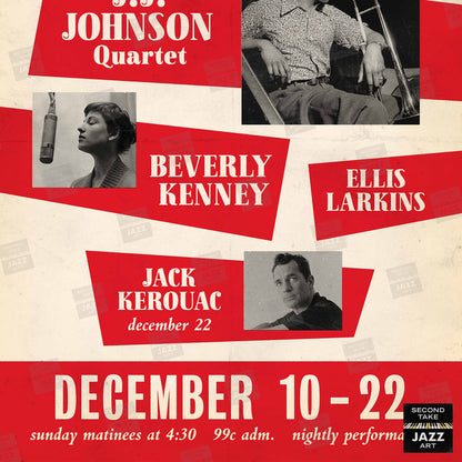 J.J. Johnson - Beverly Kenney - Jack Kerouac jazz poster - Village Vanguard - 1957