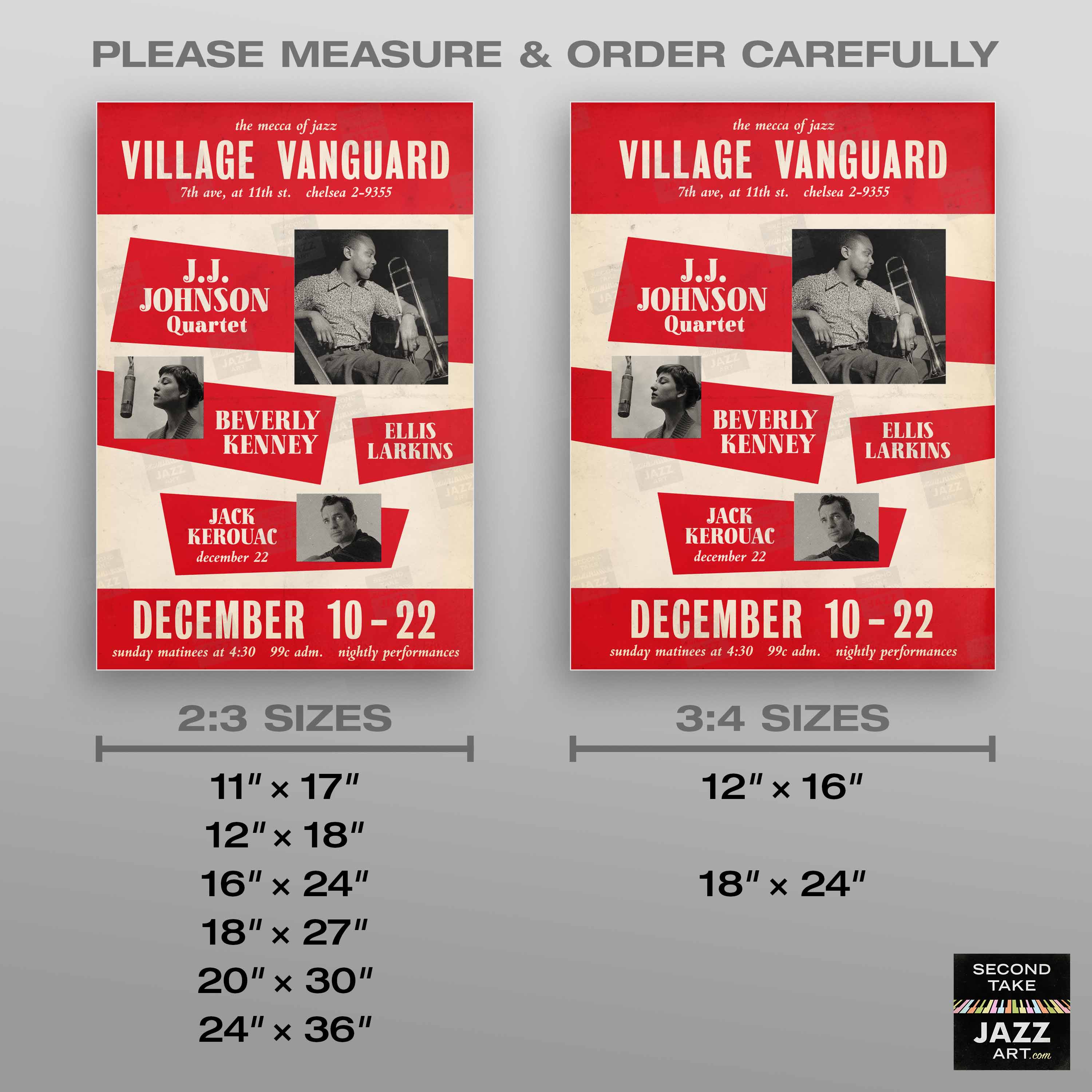 J.J. Johnson - Beverly Kenney - Jack Kerouac jazz poster - Village