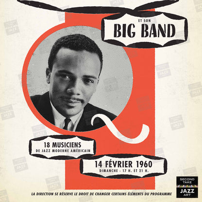 Quincy Jones Big Band jazz poster - l'Alhambra - Paris, France - 1960