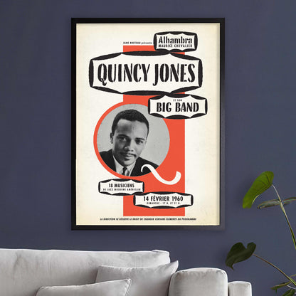 Quincy Jones Big Band jazz poster - l'Alhambra - Paris, France - 1960