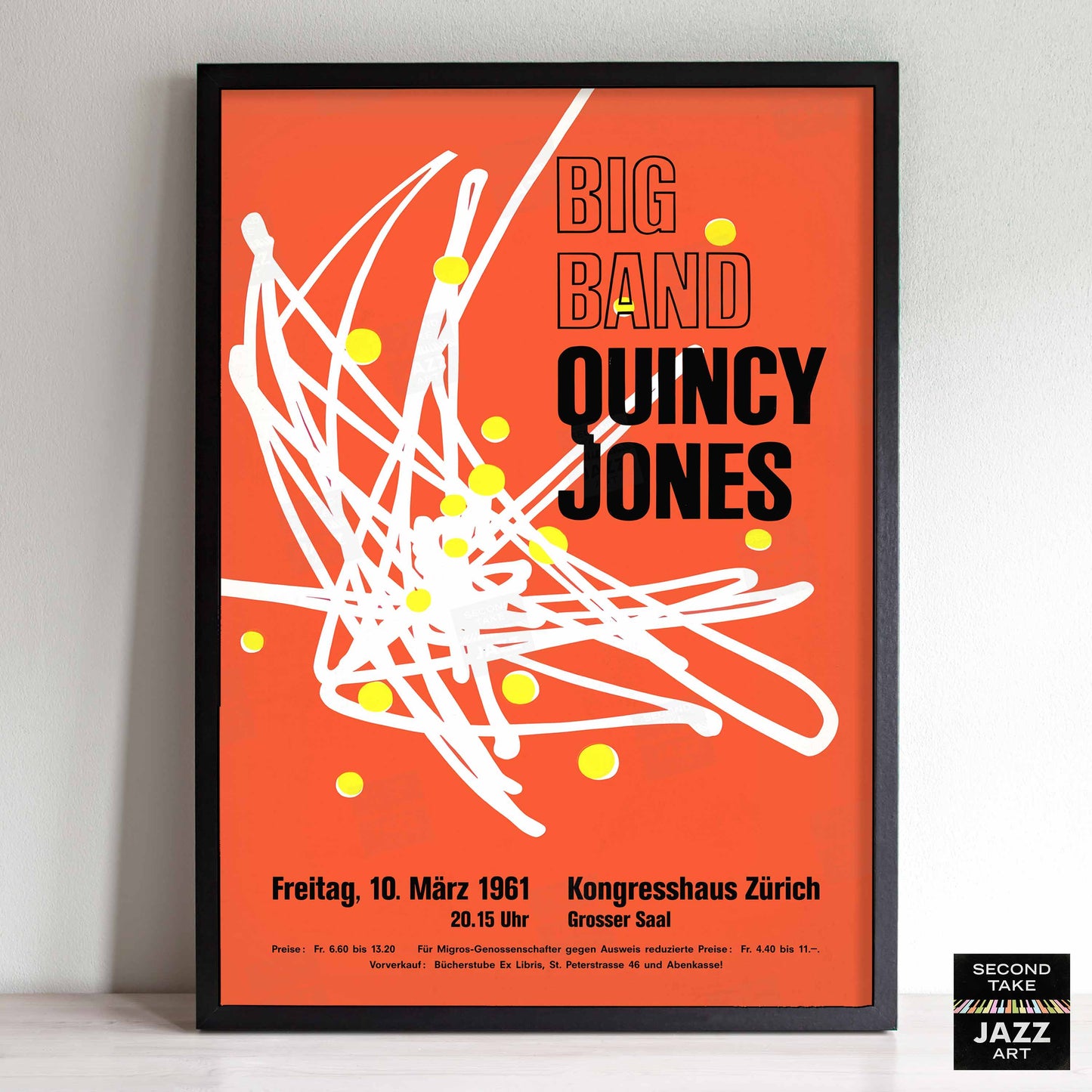 Quincy Jones Big Band jazz poster - Zurich, Switzerland - 1961