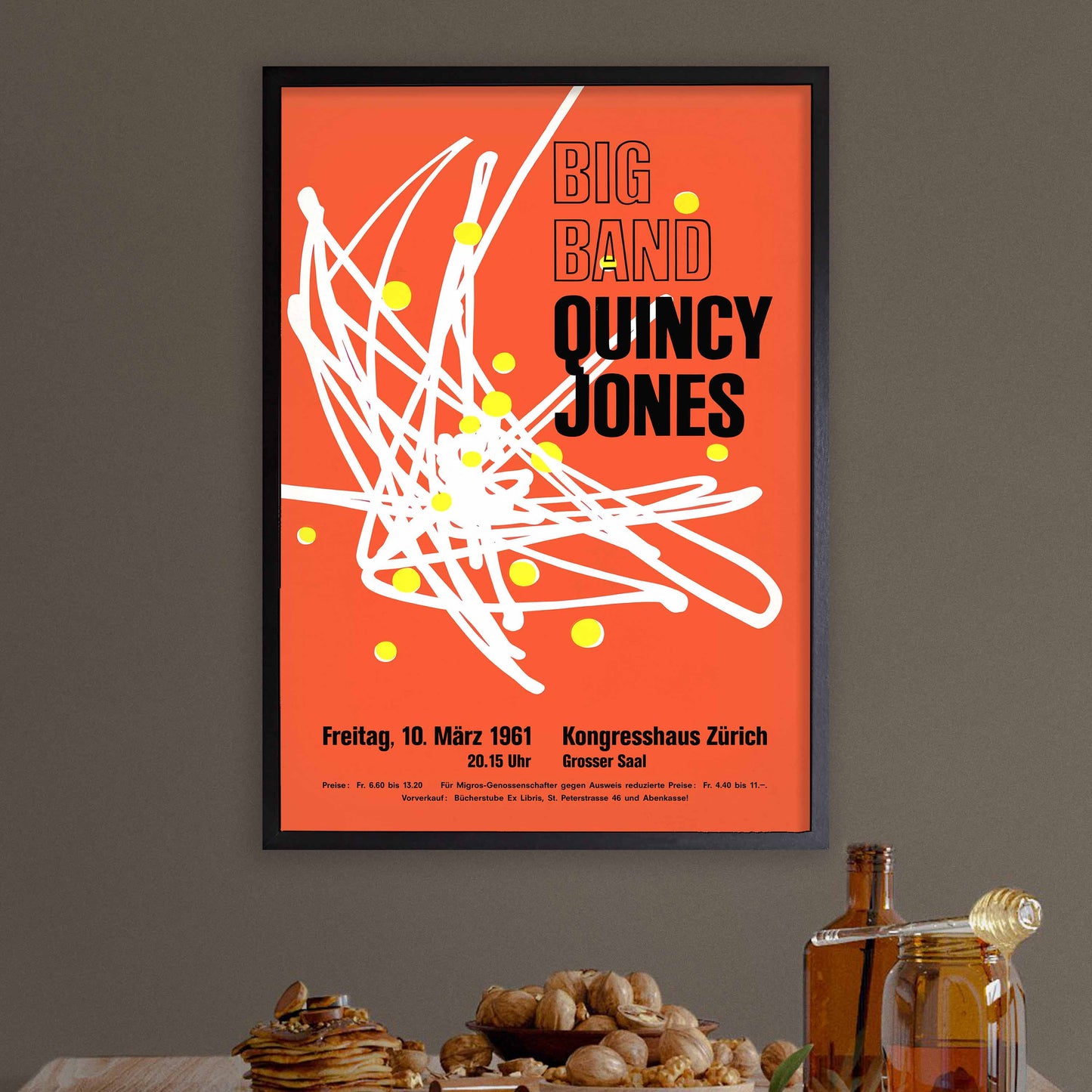 Quincy Jones Big Band jazz poster - Zurich, Switzerland - 1961