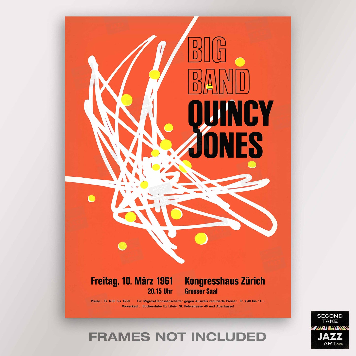 Quincy Jones Big Band jazz poster - Zurich, Switzerland - 1961