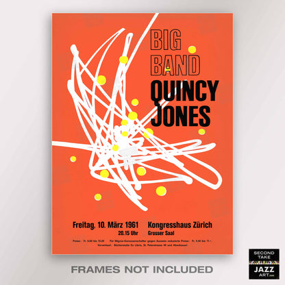 Quincy Jones Big Band jazz poster - Zurich, Switzerland - 1961