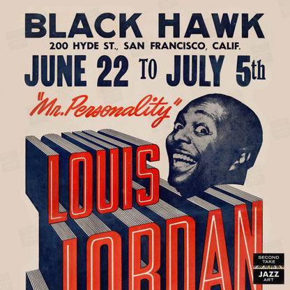 Louis Jordan jazz poster - Black Hawk - San Francisco - 1955