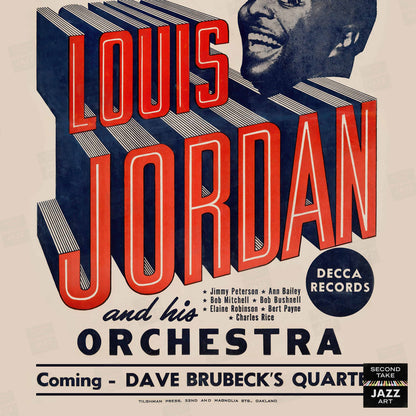 Louis Jordan jazz poster - Black Hawk - San Francisco - 1955