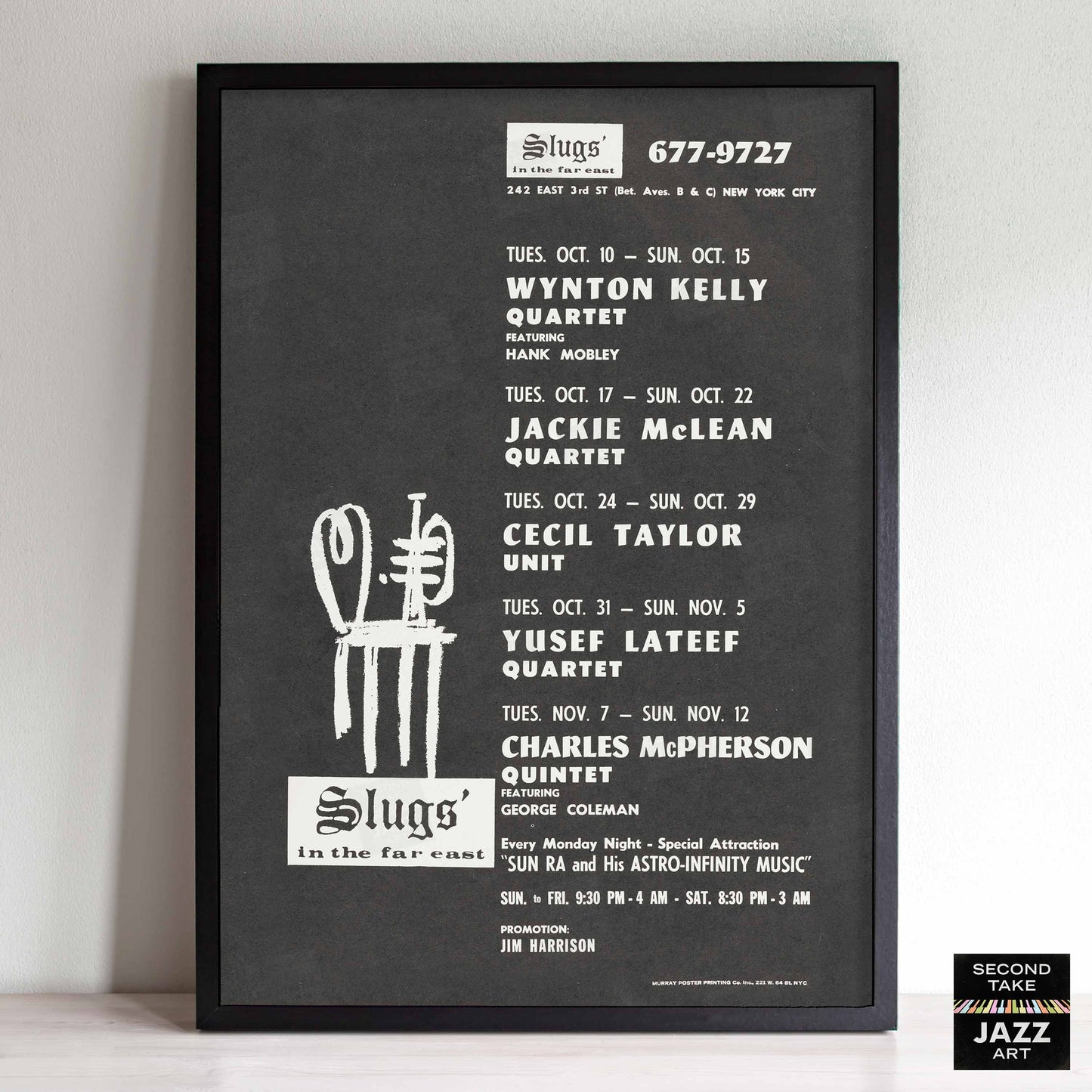 Wynton Kelly - Jackie McLean - Cecil Taylor jazz poster - Slugs' Saloon - 1967