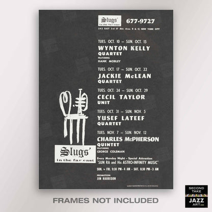 Wynton Kelly - Jackie McLean - Cecil Taylor jazz poster - Slugs' Saloon - 1967
