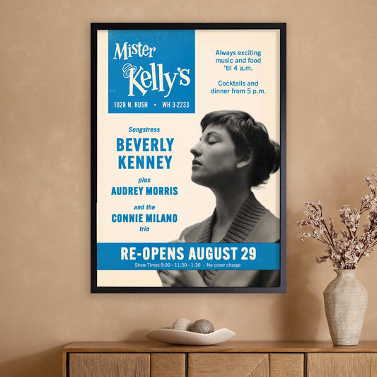 Beverly Kenney jazz poster - Mister Kelly's - Chicago - 1956
