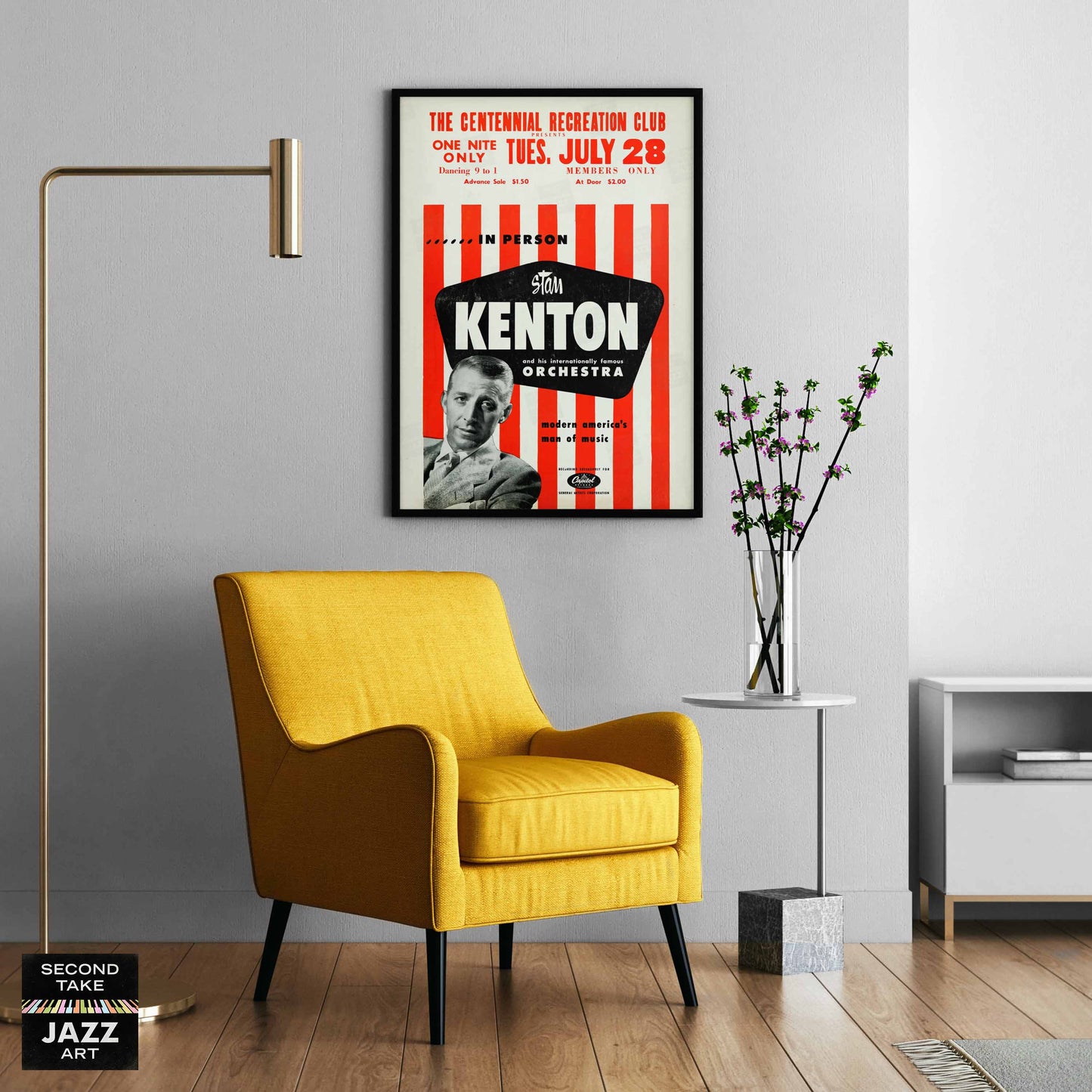 Stan Kenton jazz poster - Centennial Recreation Club - 1953