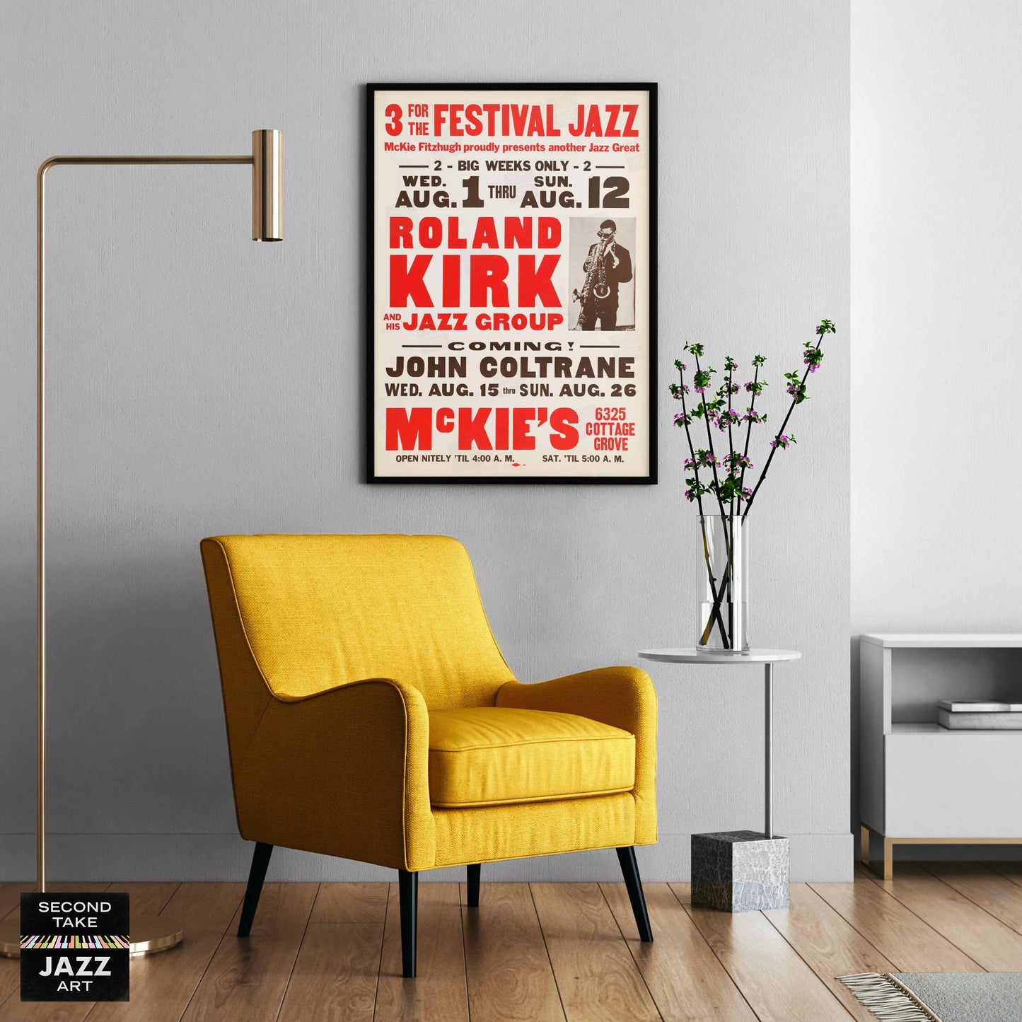 Rahsaan Roland Kirk - John Coltrane jazz poster - McKie's - 1962