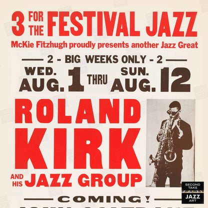 Rahsaan Roland Kirk - John Coltrane jazz poster - McKie's - 1962