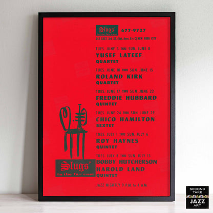 Yusef Lateef - Roland Kirk - Freddie Hubbard jazz poster - Slugs' Saloon - 1969