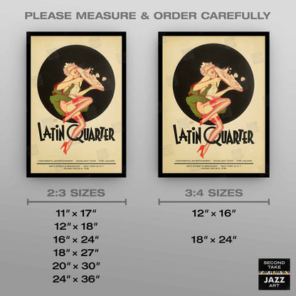 Latin Quarter jazz poster - Times Square - New York - 1940s-50s
