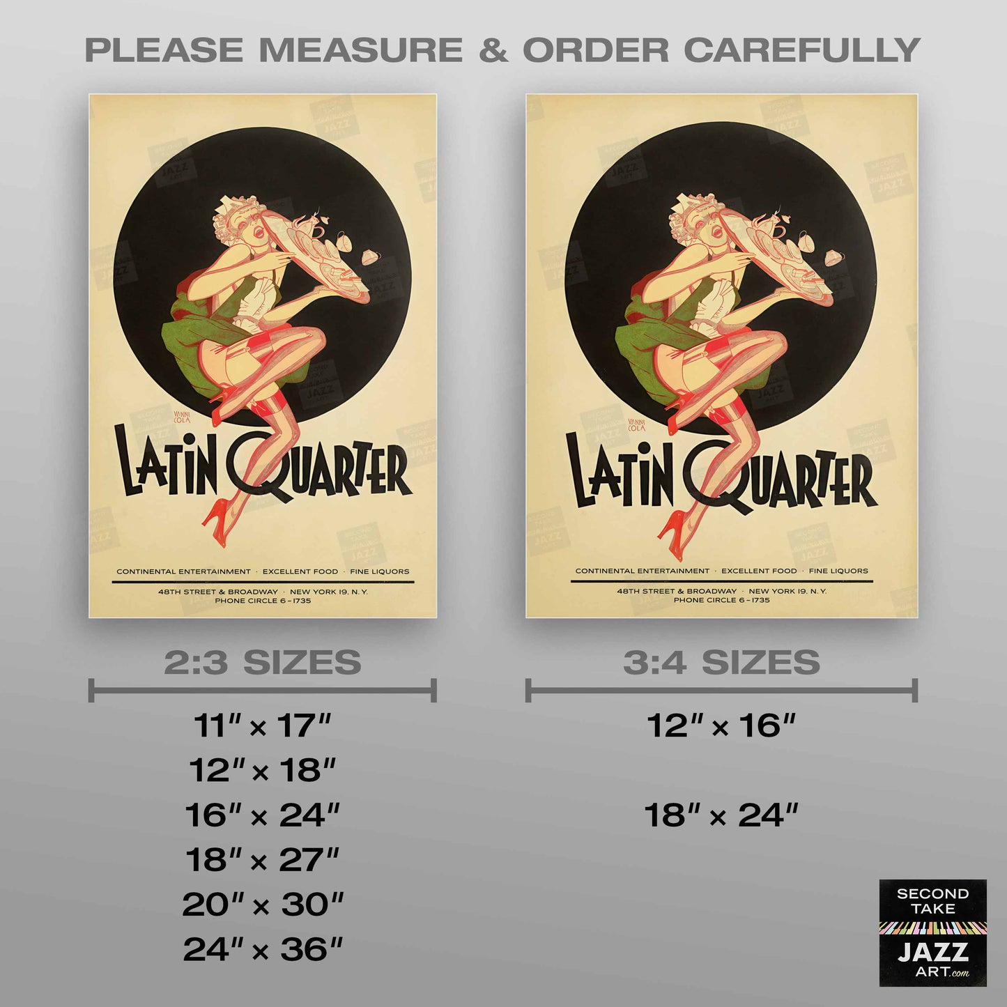 Latin Quarter jazz poster - Times Square - New York - 1940s-50s