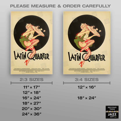 Latin Quarter jazz poster - Times Square - New York - 1940s-50s