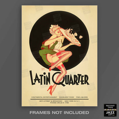Latin Quarter jazz poster - Times Square - New York - 1940s-50s