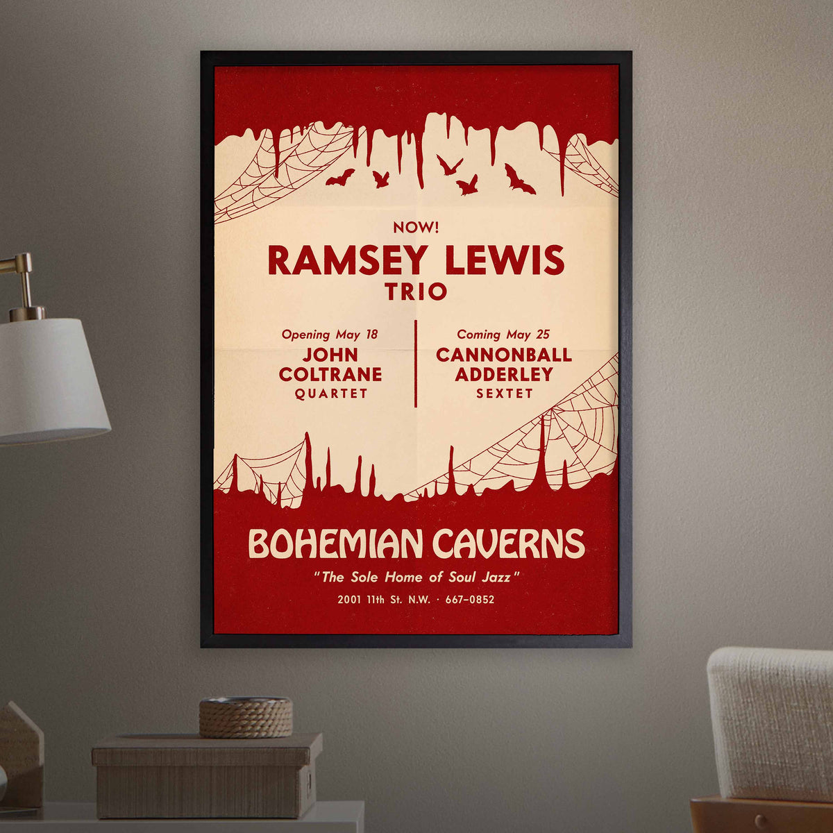 Ramsey Lewis jazz poster - The In Crowd - Bohemian Caverns - Washington, DC - 1965