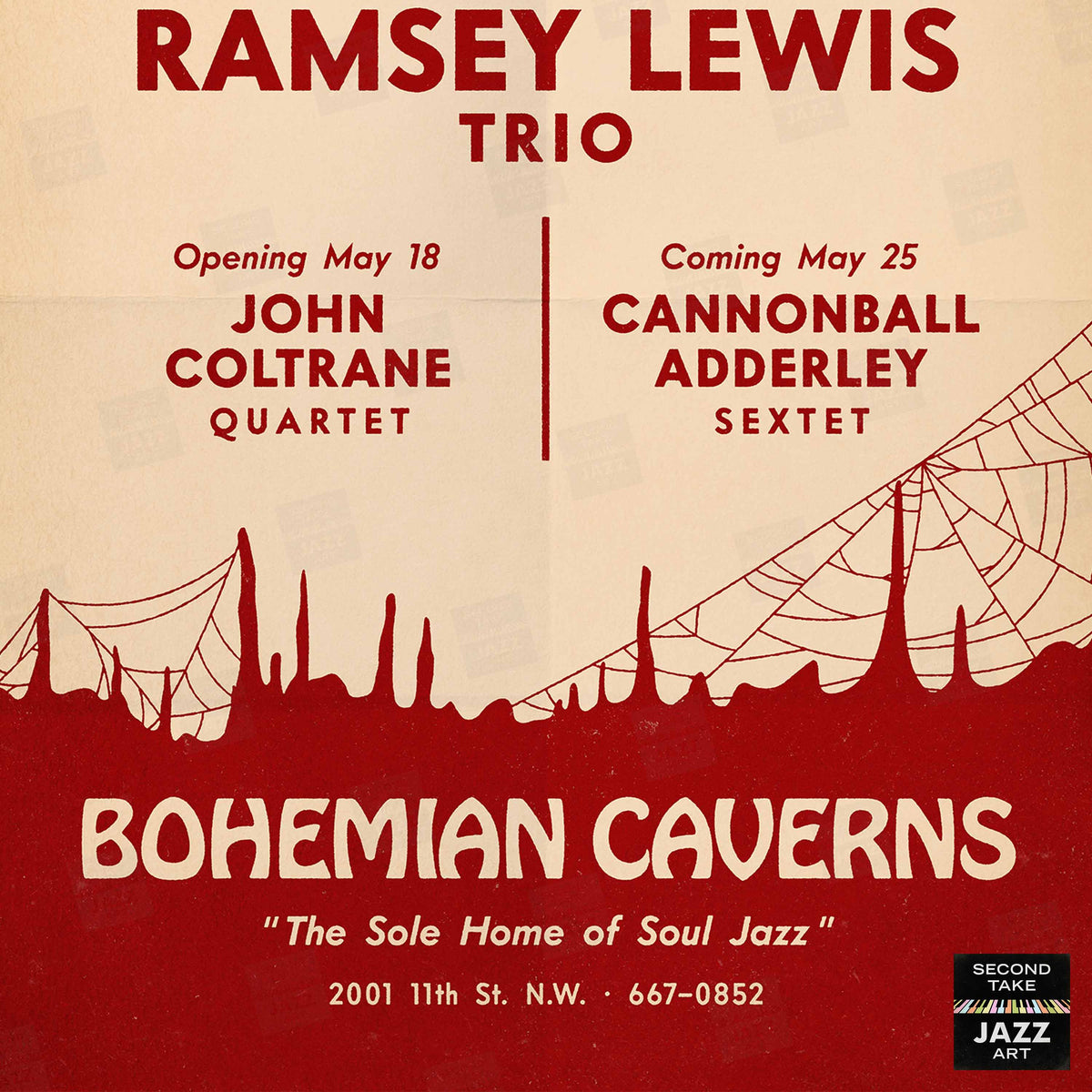 Ramsey Lewis jazz poster - The In Crowd - Bohemian Caverns - Washington, DC - 1965
