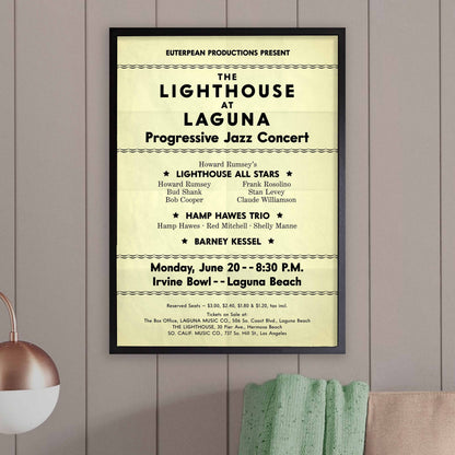 Lighthouse All-Stars - Hampton Hawes - Barney Kessel jazz poster - Lighthouse at Laguna - 1955