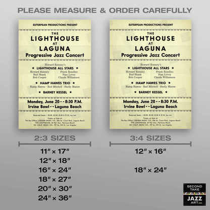 Lighthouse All-Stars - Hampton Hawes - Barney Kessel jazz poster - Lighthouse at Laguna - 1955