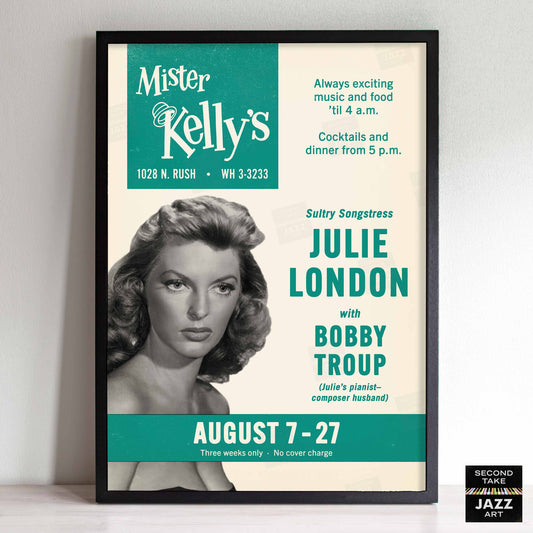 Julie London jazz poster - Mister Kelly's - Chicago - 1961