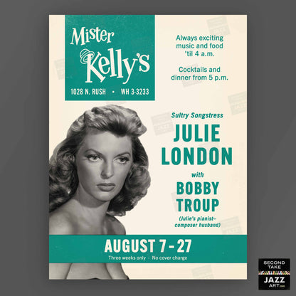 Julie London jazz poster - Mister Kelly's - Chicago - 1961