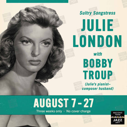 Julie London jazz poster - Mister Kelly's - Chicago - 1961