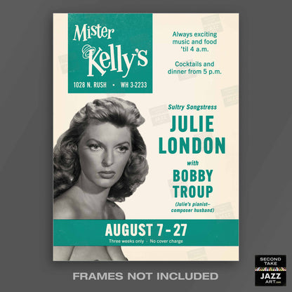 Julie London jazz poster - Mister Kelly's - Chicago - 1961