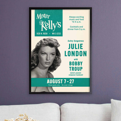 Julie London jazz poster - Mister Kelly's - Chicago - 1961