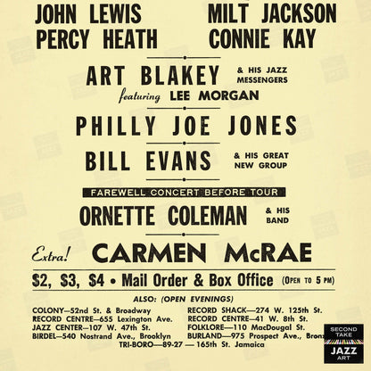 Modern Jazz Quartet - Bill Evans - Ornette Coleman jazz poster - Town Hall - 1960