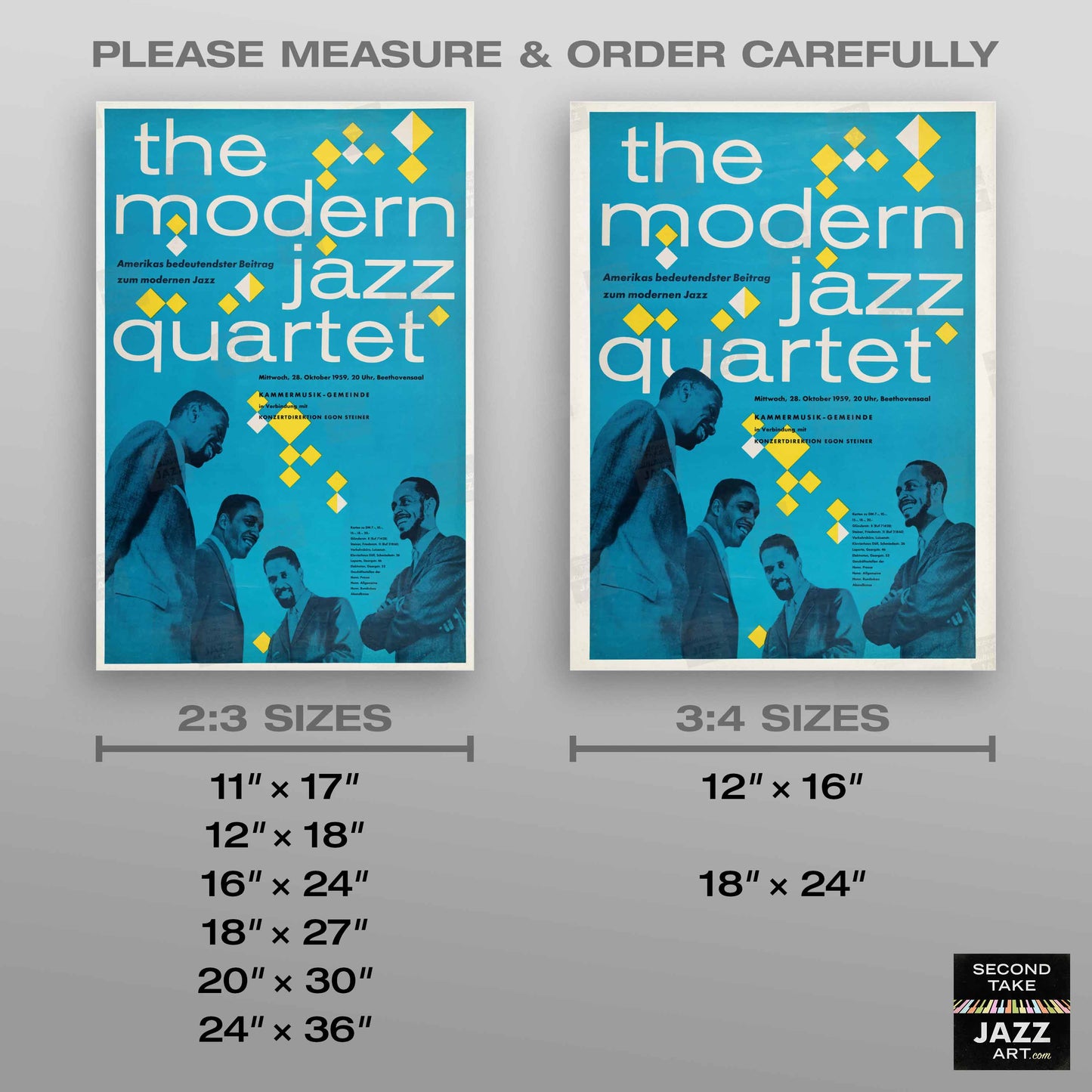 Modern Jazz Quartet jazz poster - Hanover, Germany - 1959