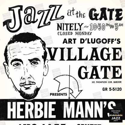 Herbie Mann jazz poster - Comin' Home Baby - Village Gate - 1961