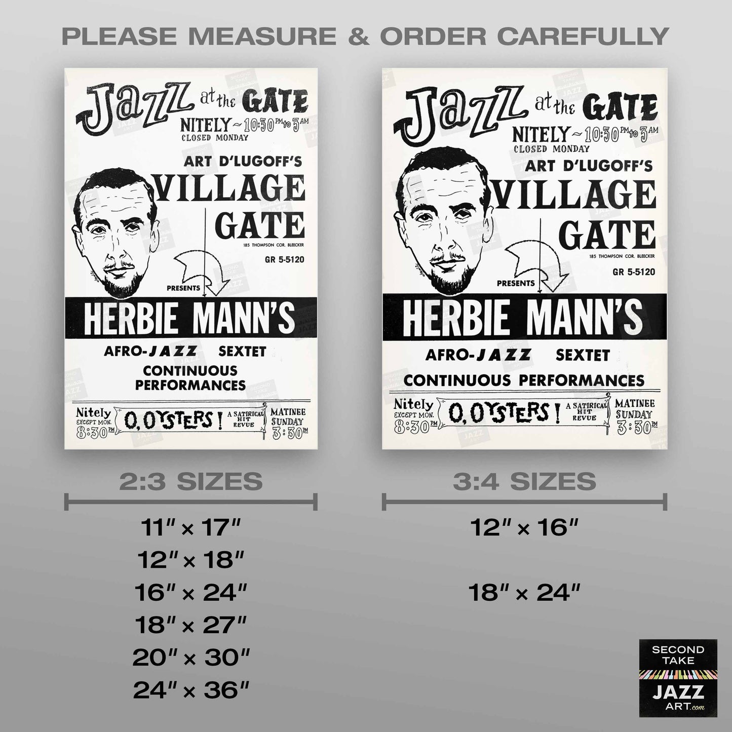 Herbie Mann jazz poster - Comin' Home Baby - Village Gate - 1961