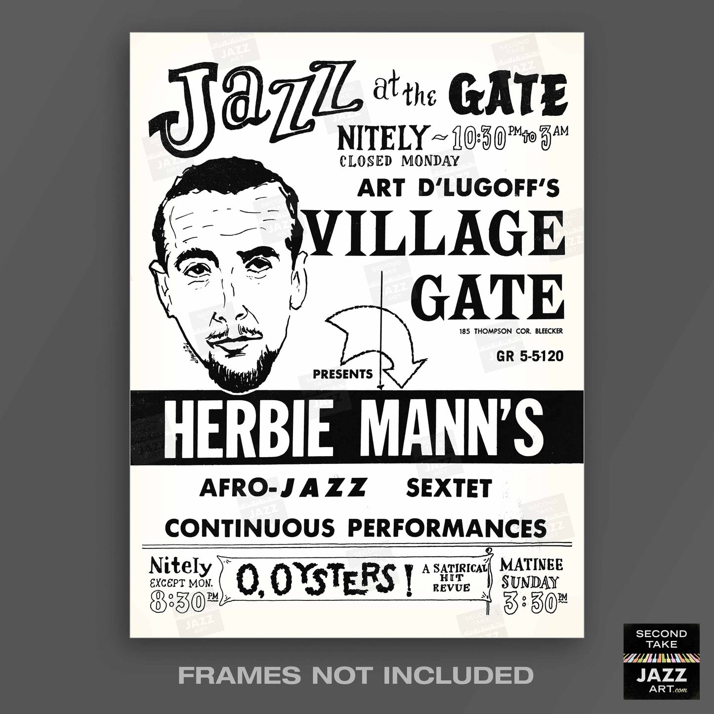 Herbie Mann jazz poster - Comin' Home Baby - Village Gate - 1961