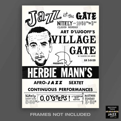 Herbie Mann jazz poster - Comin' Home Baby - Village Gate - 1961