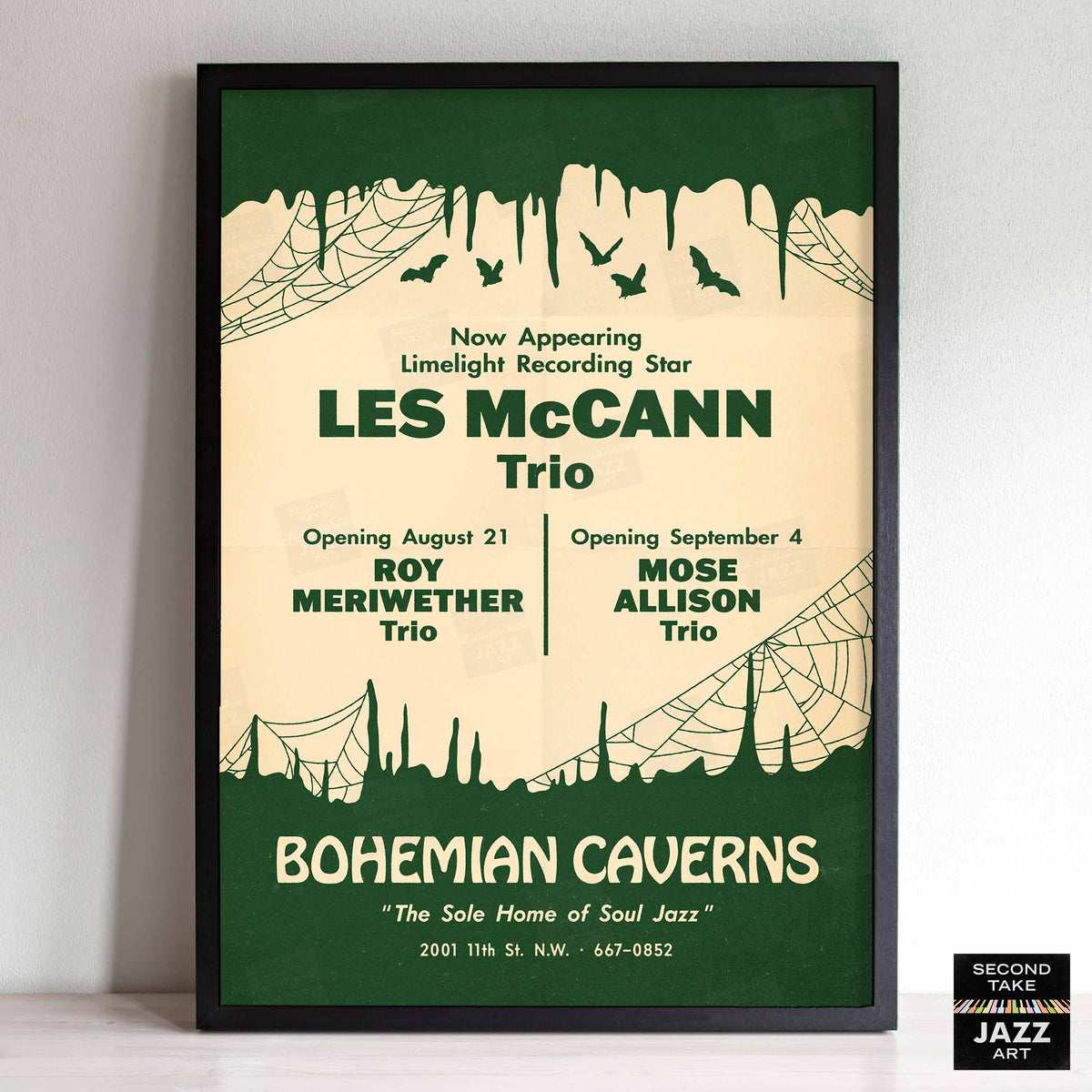 Les McCann jazz poster - Live at Bohemian Caverns - Washington, DC - 1967