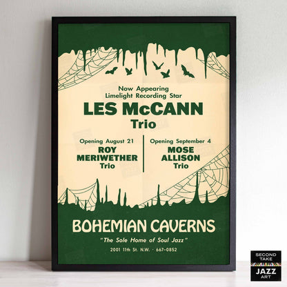 Les McCann jazz poster - Live at Bohemian Caverns - Washington, DC - 1967