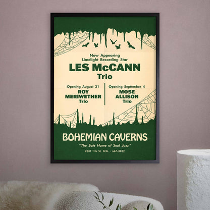 Les McCann jazz poster - Live at Bohemian Caverns - Washington, DC - 1967
