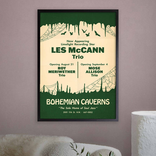 Les McCann jazz poster - Live at Bohemian Caverns - Washington, DC - 1967
