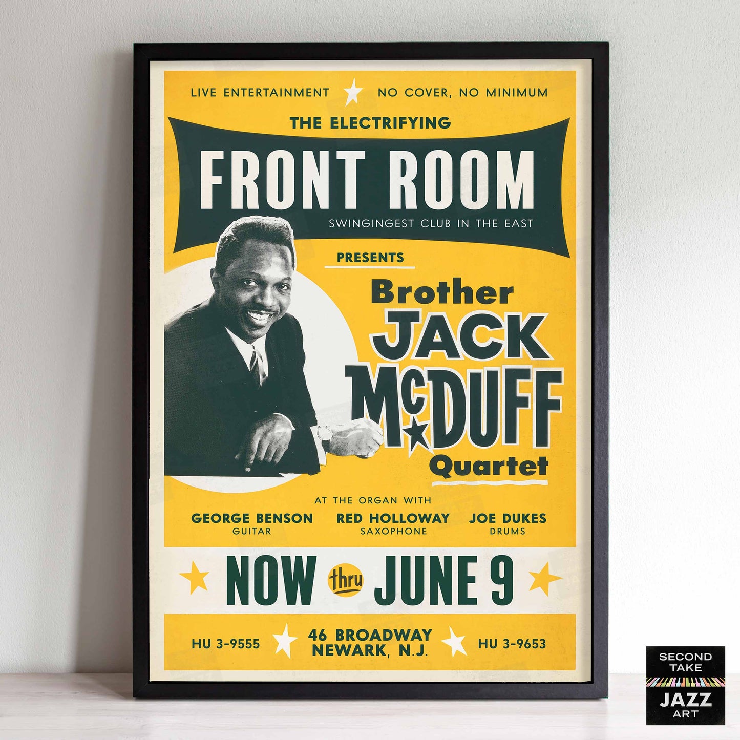 Brother Jack McDuff - George Benson jazz poster - Live! - Newark - 1963