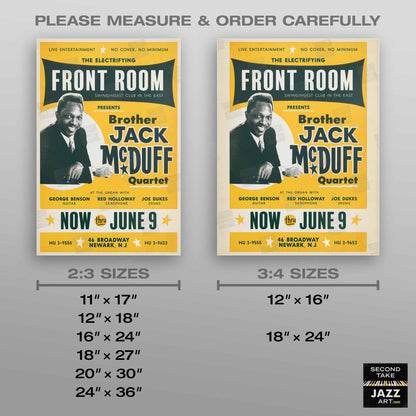 Brother Jack McDuff - George Benson jazz poster - Live! - Newark - 1963