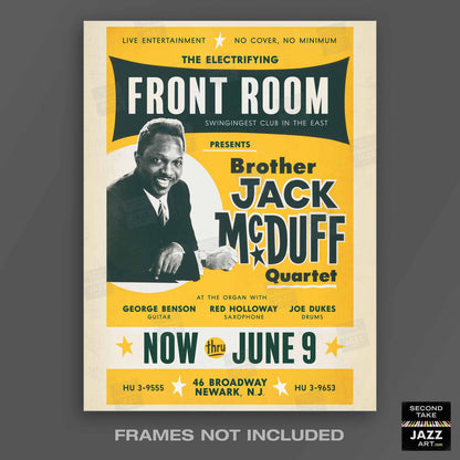 Brother Jack McDuff - George Benson jazz poster - Live! - Newark - 1963