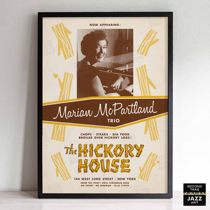 Marian McPartland jazz poster - At the Hickory House - 1954 (brown variant)